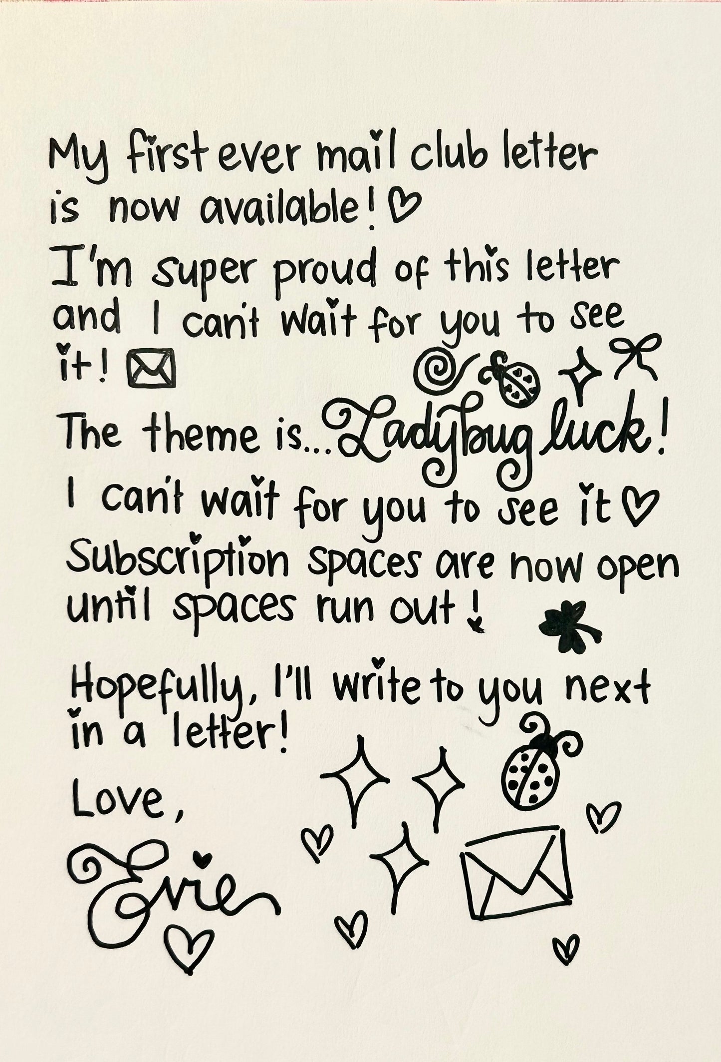 Ladybug Mail Club (Monthly Mail)